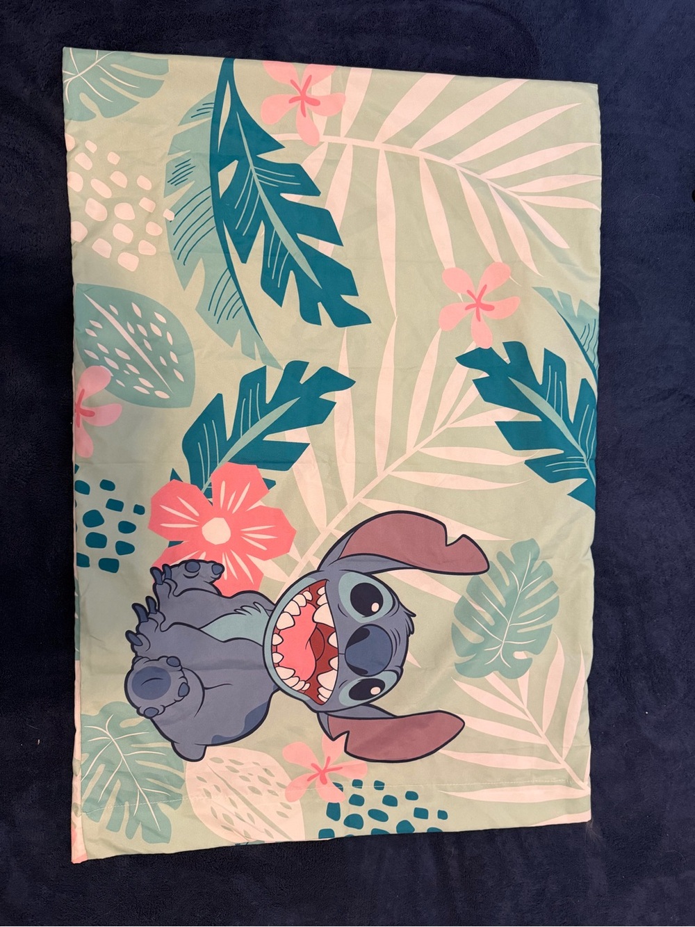 Twin Sized Stitch Printed Bedding Set - Pink & Blue 2 Sheets 3 Pillow Cases - Picture 6 of 10